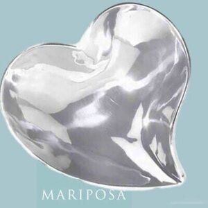 Mariposa Silver Heart bowls set of two small and large Valentine